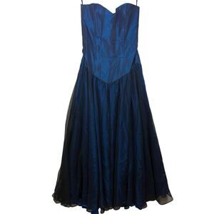 VTG‎ 80s S Prom Evening Gown Dress Iridescent Blue Bridesmaid Fairy Whimsigoth